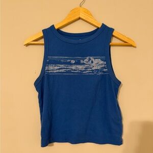 Hollister Blue Ribbed Tank Top